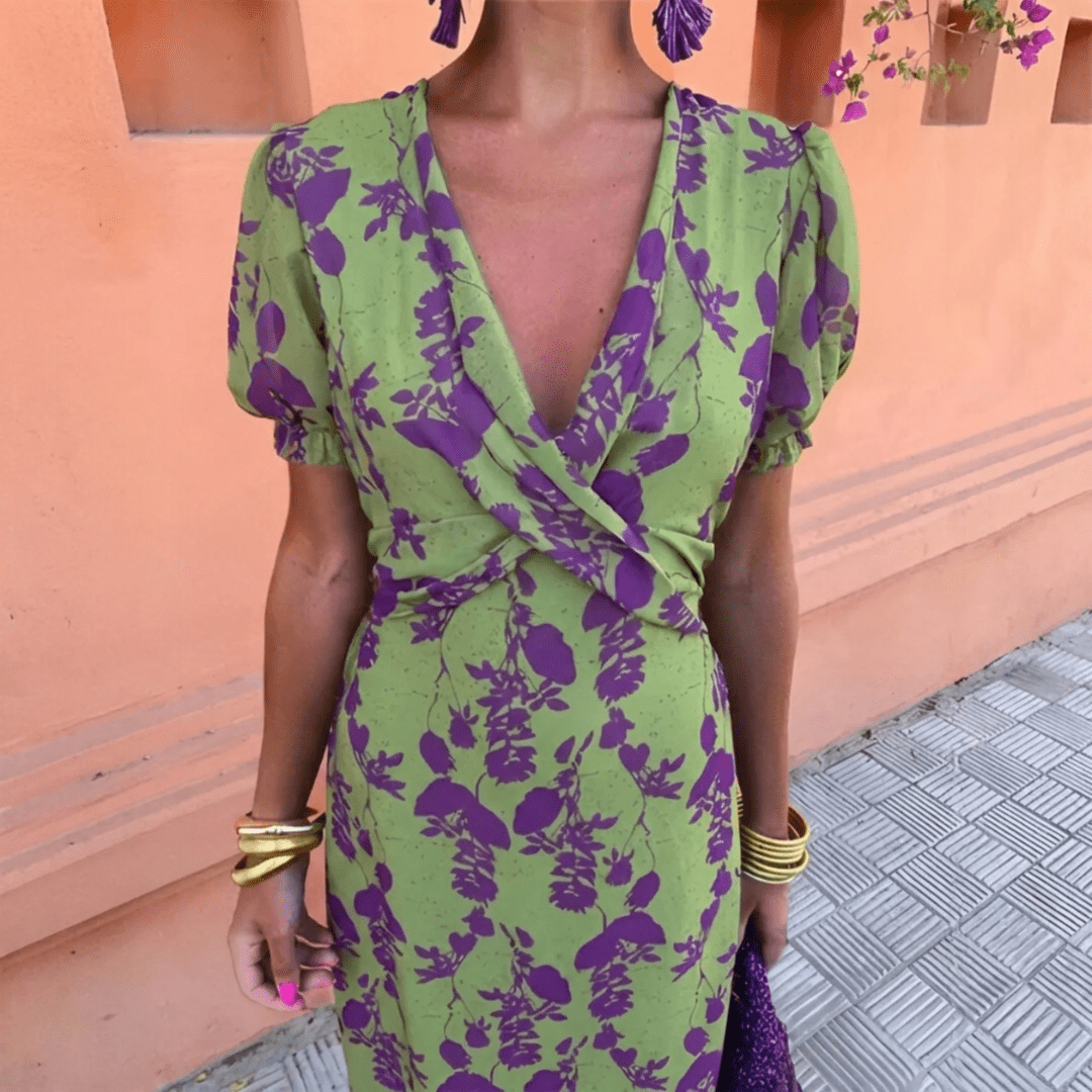 Sofia - Vestido De Lino Verde - Bianca Salvat