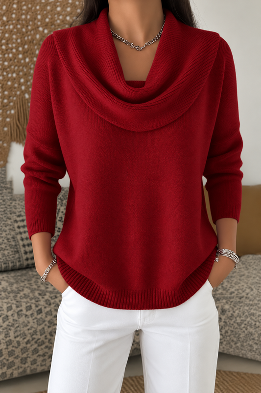 Julia Jersey con cuello drapeado
