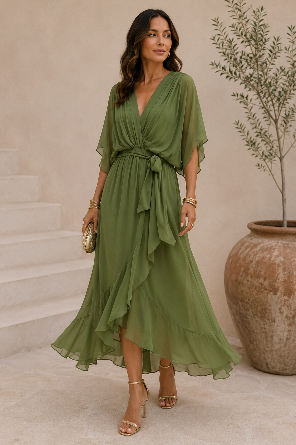 Monica - Vestido con escote en V