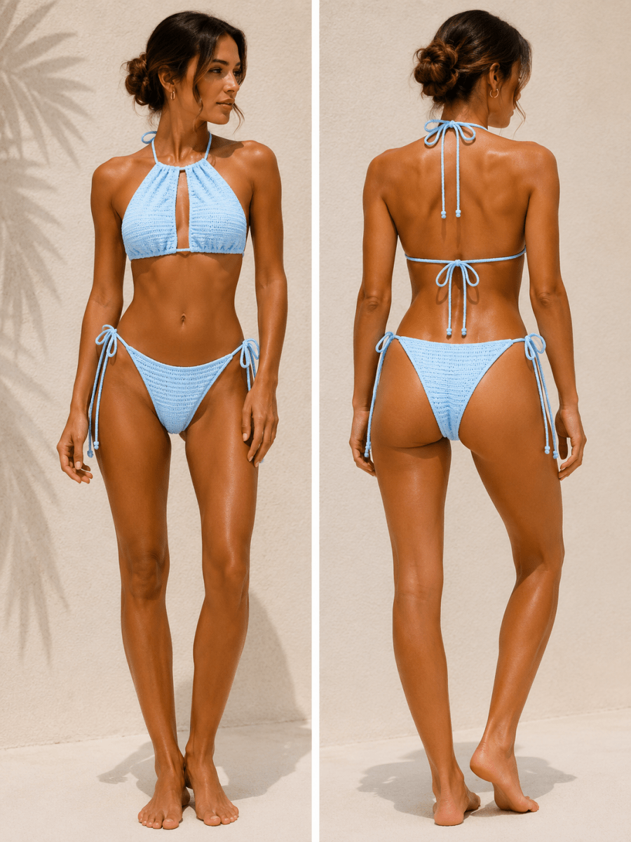 Bikini - Crochet Capri Azul Cielo - Bianca Salvat