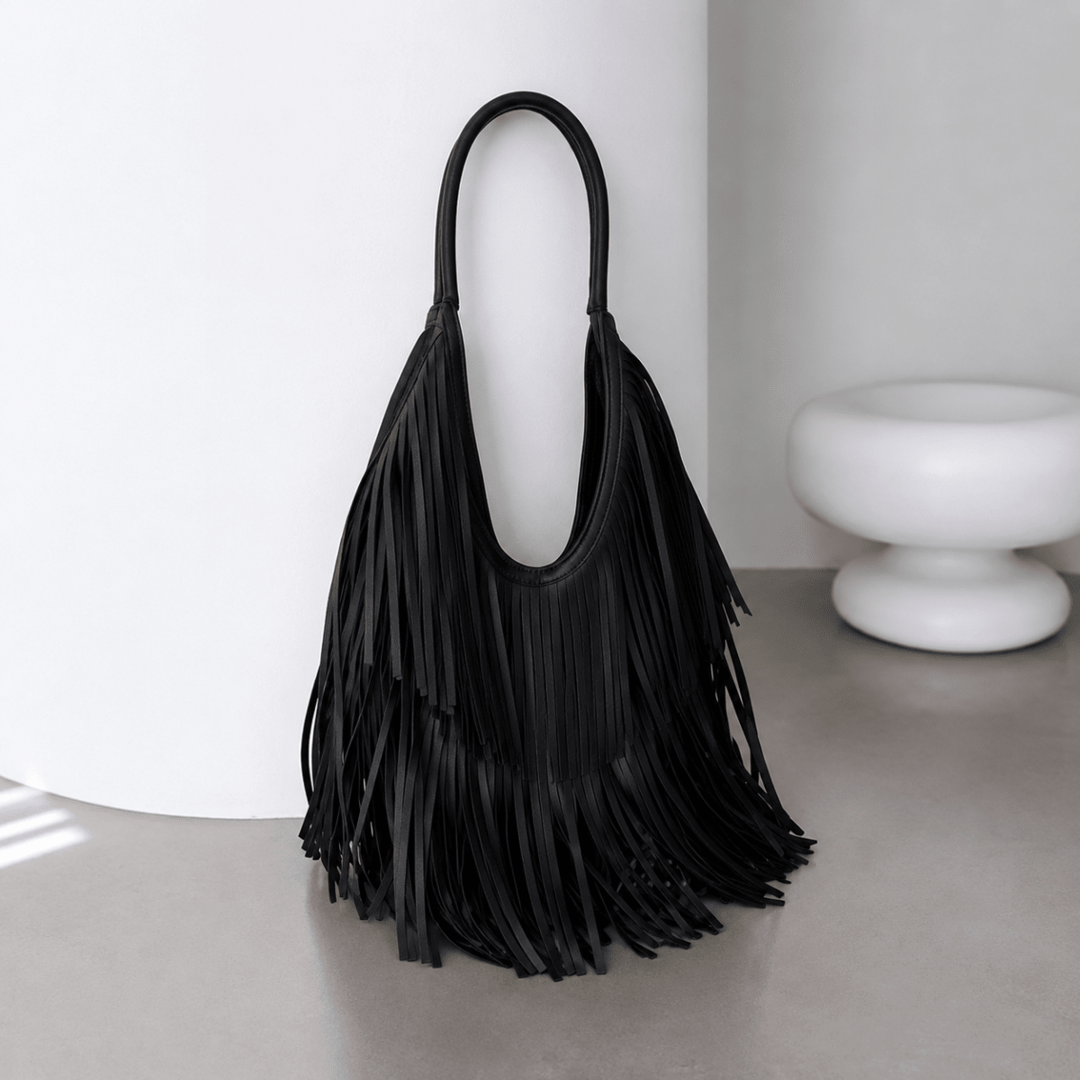 Bolso Noir Fringe Marrón - Bianca Salvat