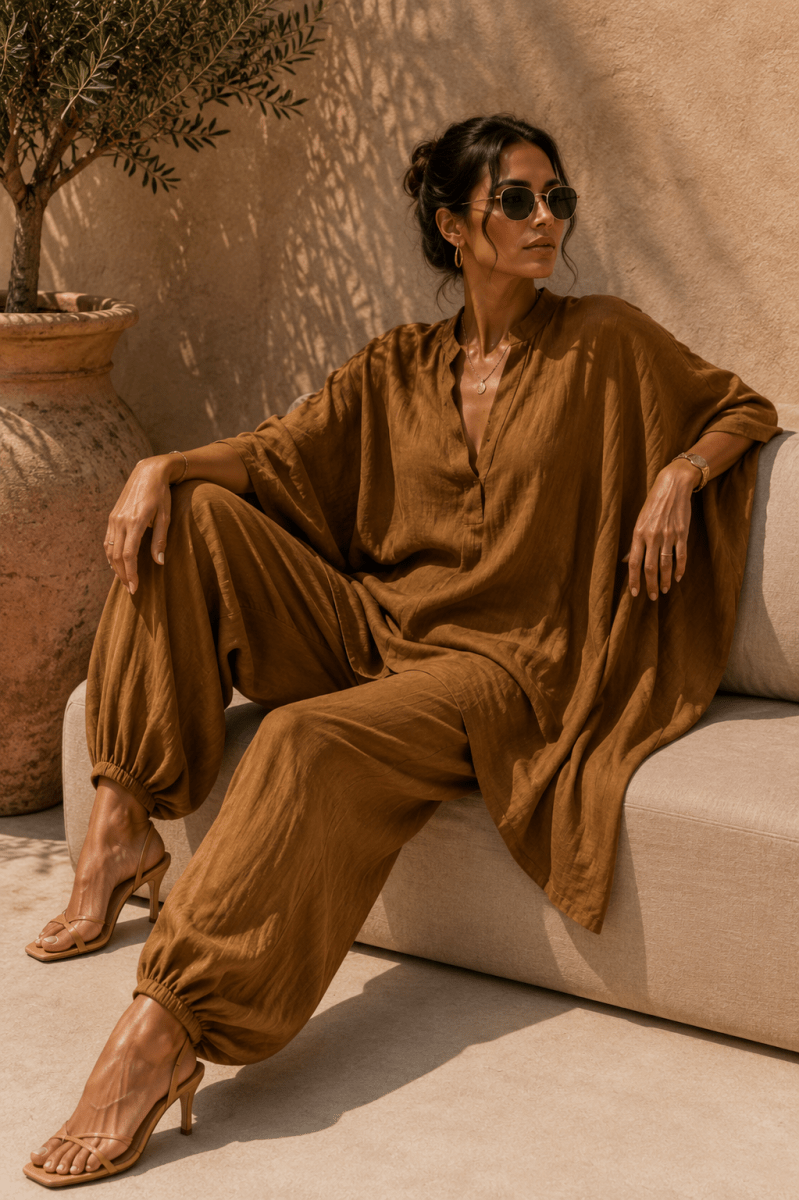 Conjunto Zahara Camel - Bianca Salvat