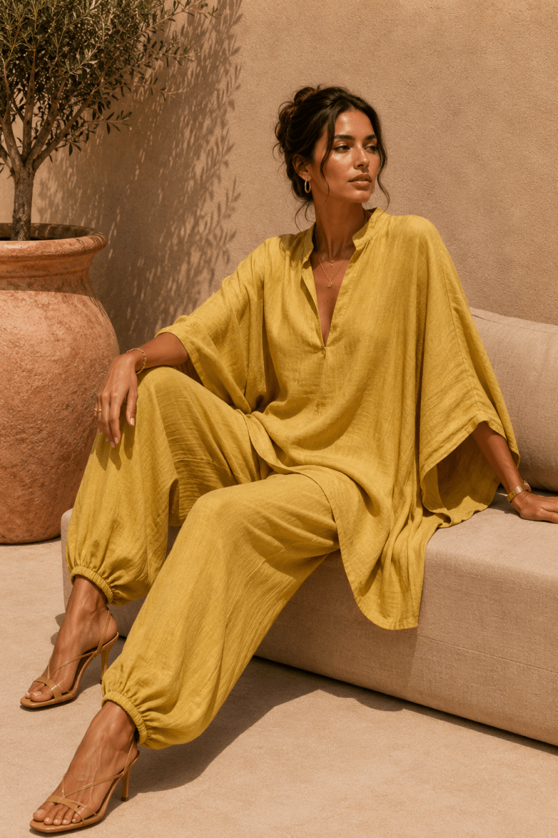 Conjunto Zahara Mostaza - Bianca Salvat