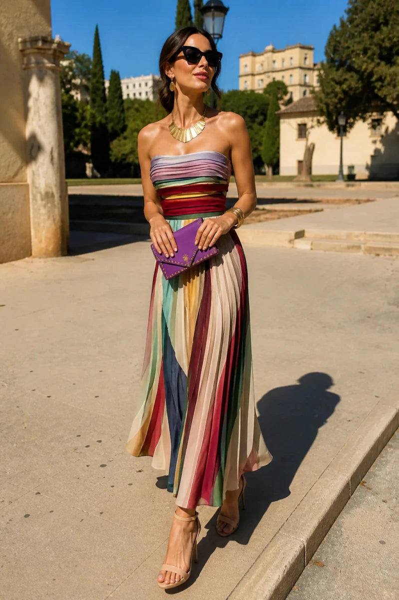 Evelyn | Vestido largo elegante Multicolor - Bianca Salvat
