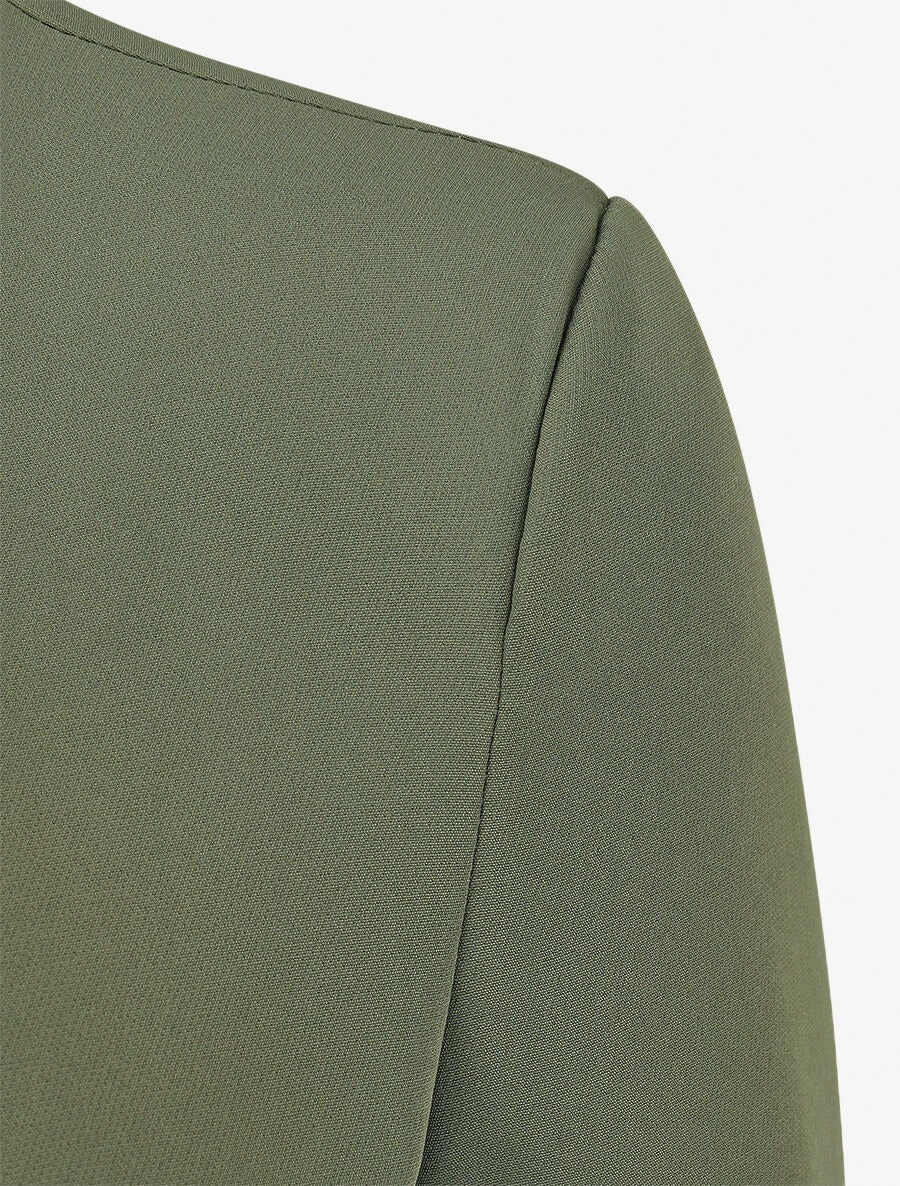 Chaqueta recta con hombreras - Caqui