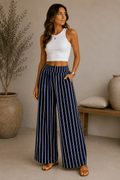 Marina - Pantalón Palazzo Rayas