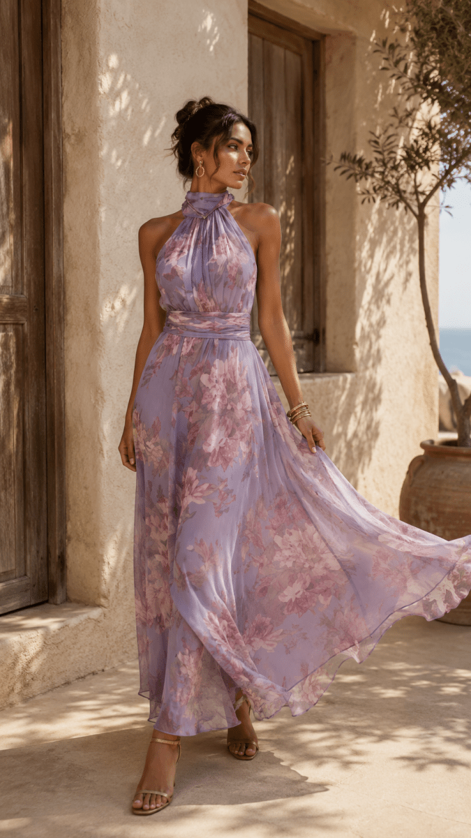 Vestido Liora Lavanda Floral - Bianca Salvat
