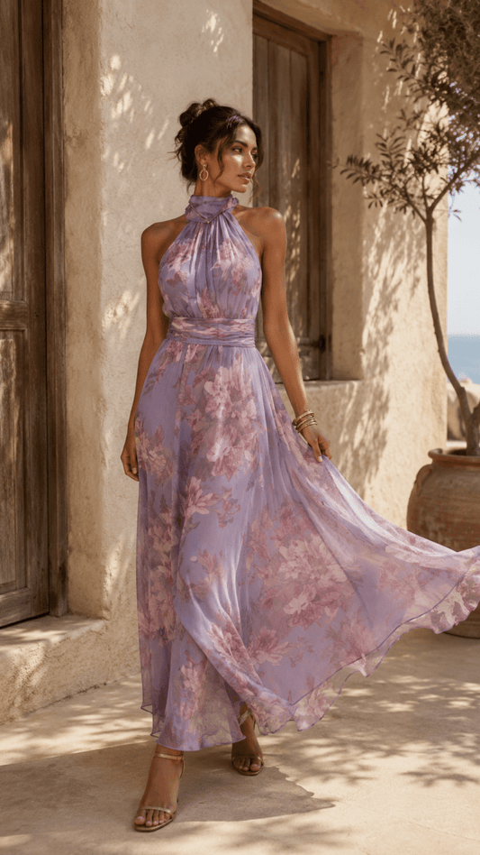 Vestido Liora Lavanda Floral - Bianca Salvat