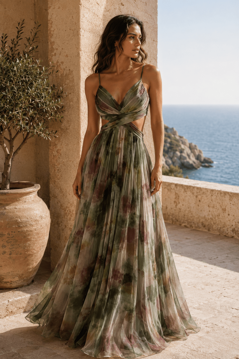 Vestido Solara Verde Militar - Bianca Salvat